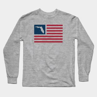 Vintage Florida USA Flag // Retro American Flag Stars and Stripes Long Sleeve T-Shirt